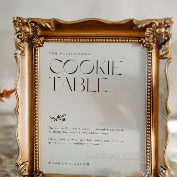 Pittsburgh Cookie Table Sign for Wedding - 8x10" Modern Wedding Sign ...