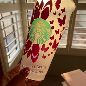 Download Sunflower Butterfly Starbucks Cold Cup SVG Files Cricut ...