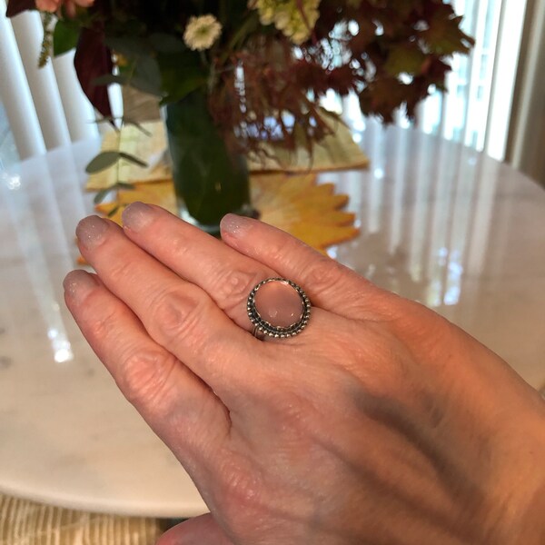 White Buffalo Solitaire Ring