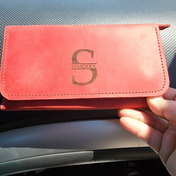 Leather Wallet Women's,red Leather Wallet,custom Leather Wallet With ...
