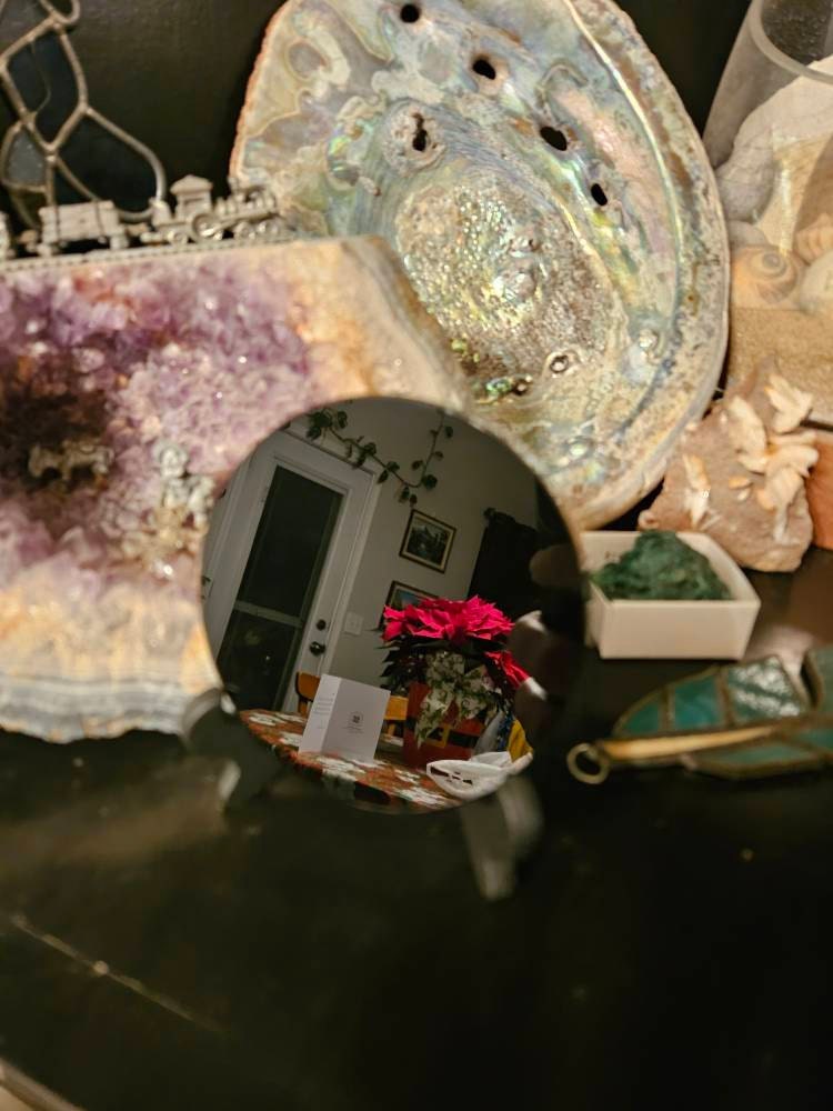 Black Obsidian Mirror, Natural Obsidian Stone Scrying Mirror, Mineral Specimen, Crystal Gifts, Home Decor