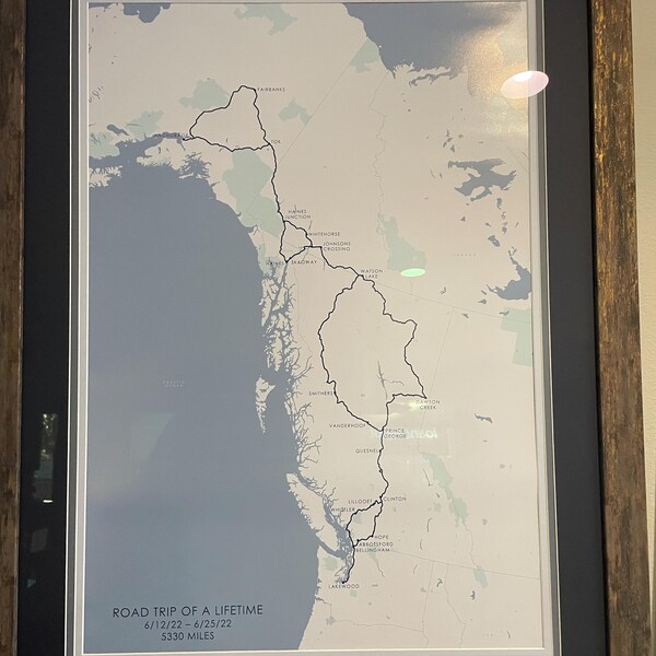 Map Adventure - Personalized Travel Route - Custom Memory Map ...