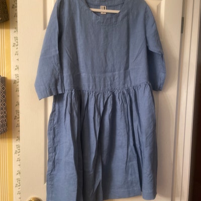 Linen Dress With Pockets Linen Loose Fit Dress Linen Midi Dress - Etsy