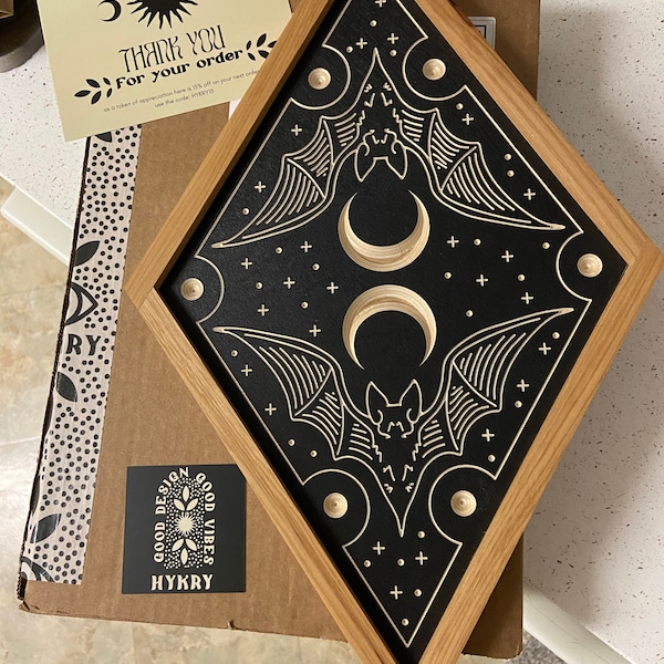 CARVED Outline Bat Triangle - Etsy