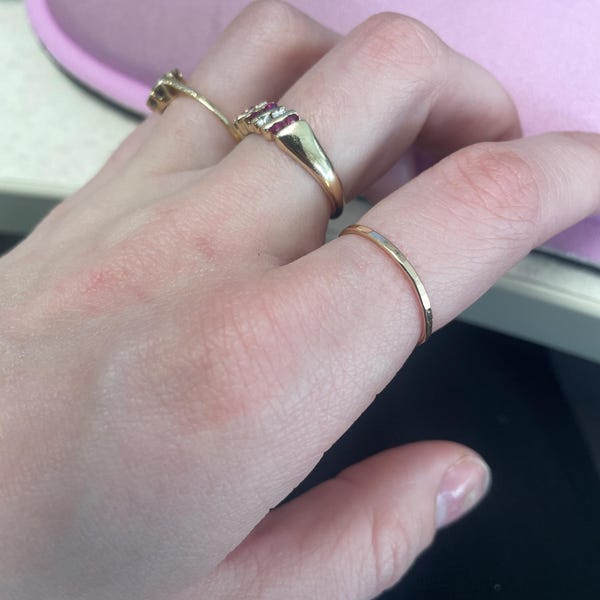 14k Gold Filled Ring, Gold Stackable Rings, Dainty Gold Ring Set, 14k ...