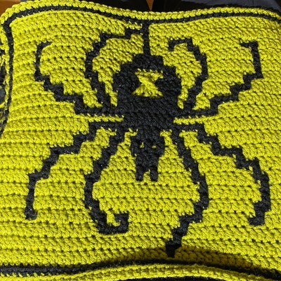 PDF PATTERN halloween Black Widow Mosaic Crochet Square for Trick-or ...