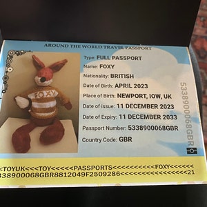 Teddy Bear Passport USA personalised Inc Photo - Etsy