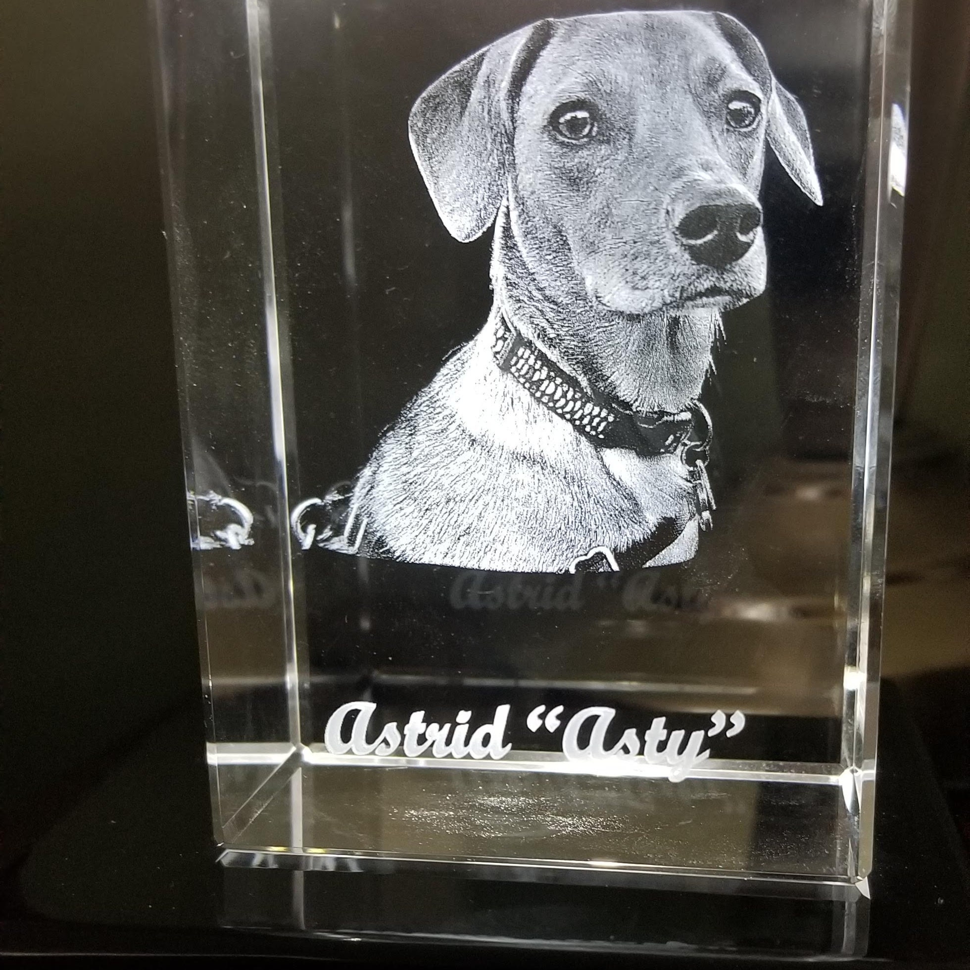 3d Laser Glass Personalized Etch Engraved Paperweight Pet Etsy