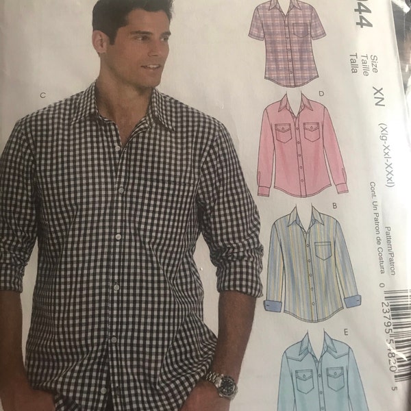 Sewing Pattern for Men's Button Down Shirt, Mens Collared Shirt Pattern ...
