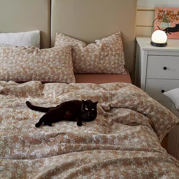 Leaves Pattern Country Style Linen Curtain Etsy