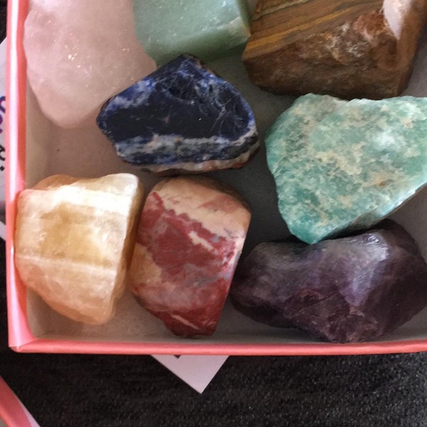 Raw Crystal 7 Chakra Set Seven Piece Chakra Stone Set 7 Seven Chakra ...