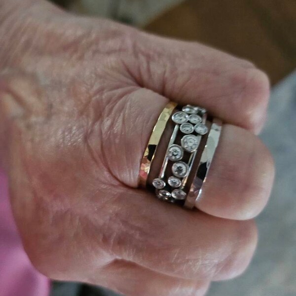 Super Thin Orange Silver Stackable Rings, Orange Ring, Stack Rings ...