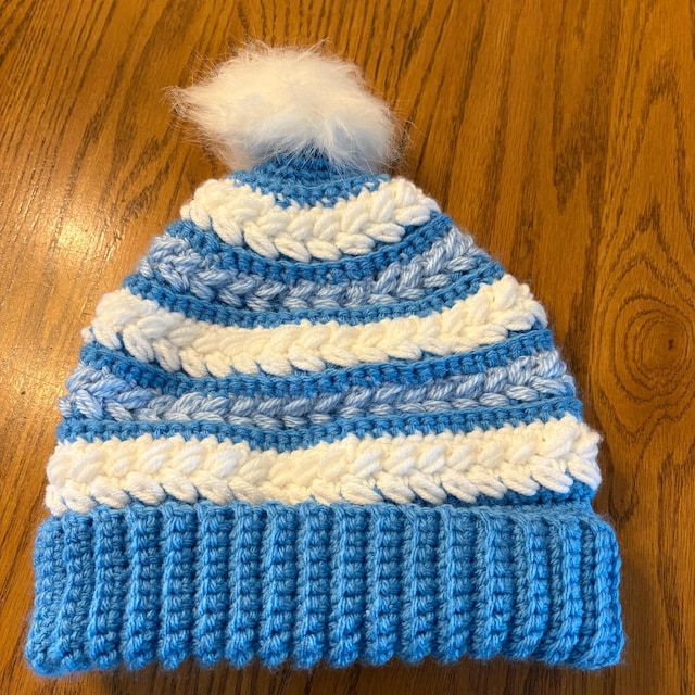 A customer's finished Wheat Stitch Beanie Crochet Pattern