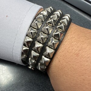 最新な blackmeans leather gouge-studs bracelet ブレスレット