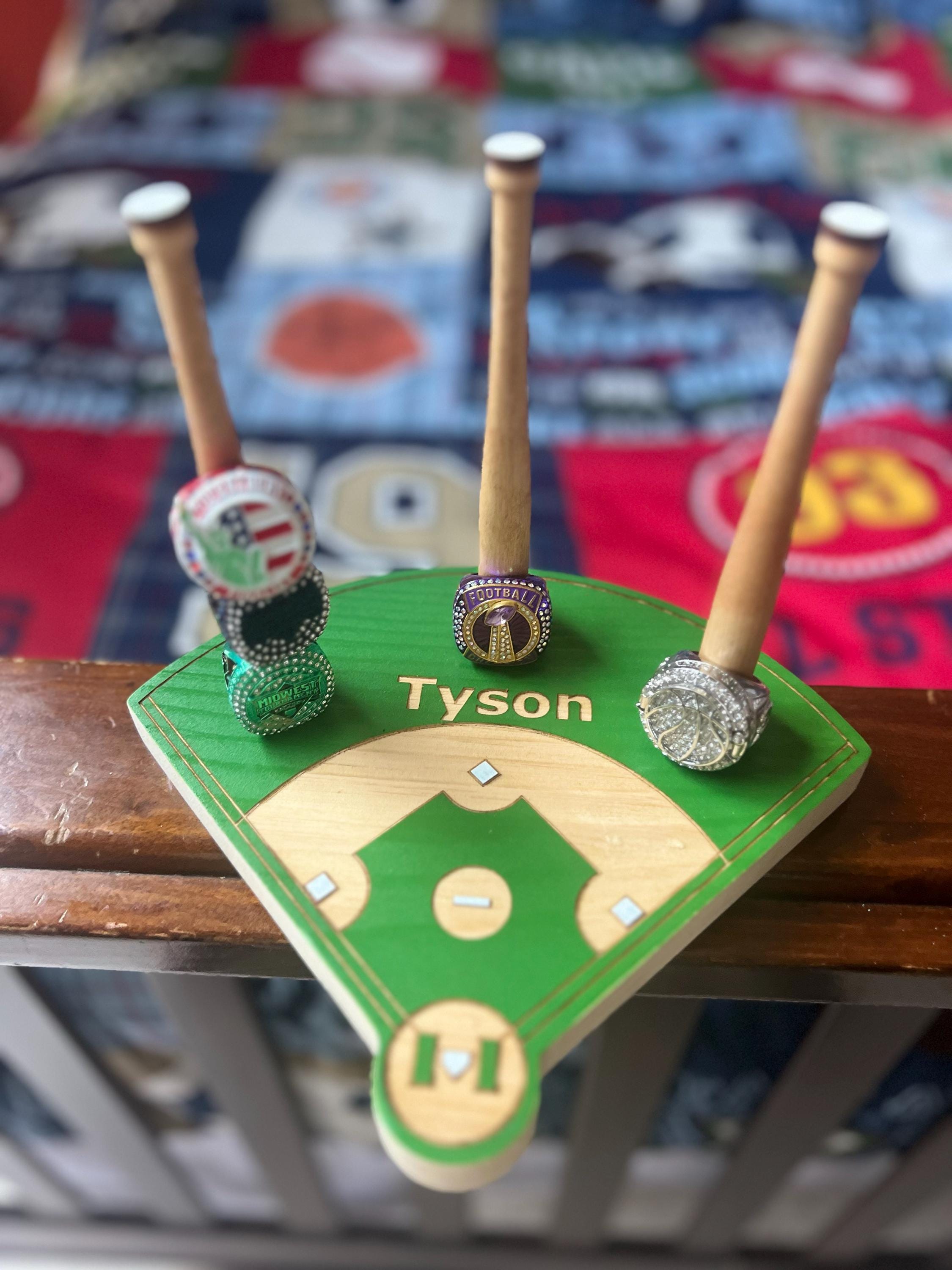 BASEBALL or SOFTBALL RING Holder + Tournament Ring Display + Championship Ring Rack + Customized Gift