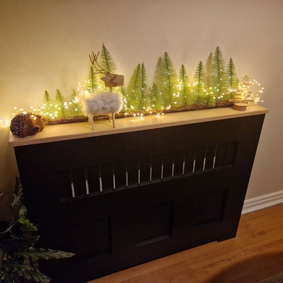 Solid Oak Top Grey Radiator Cover Custom Fit UK - Etsy