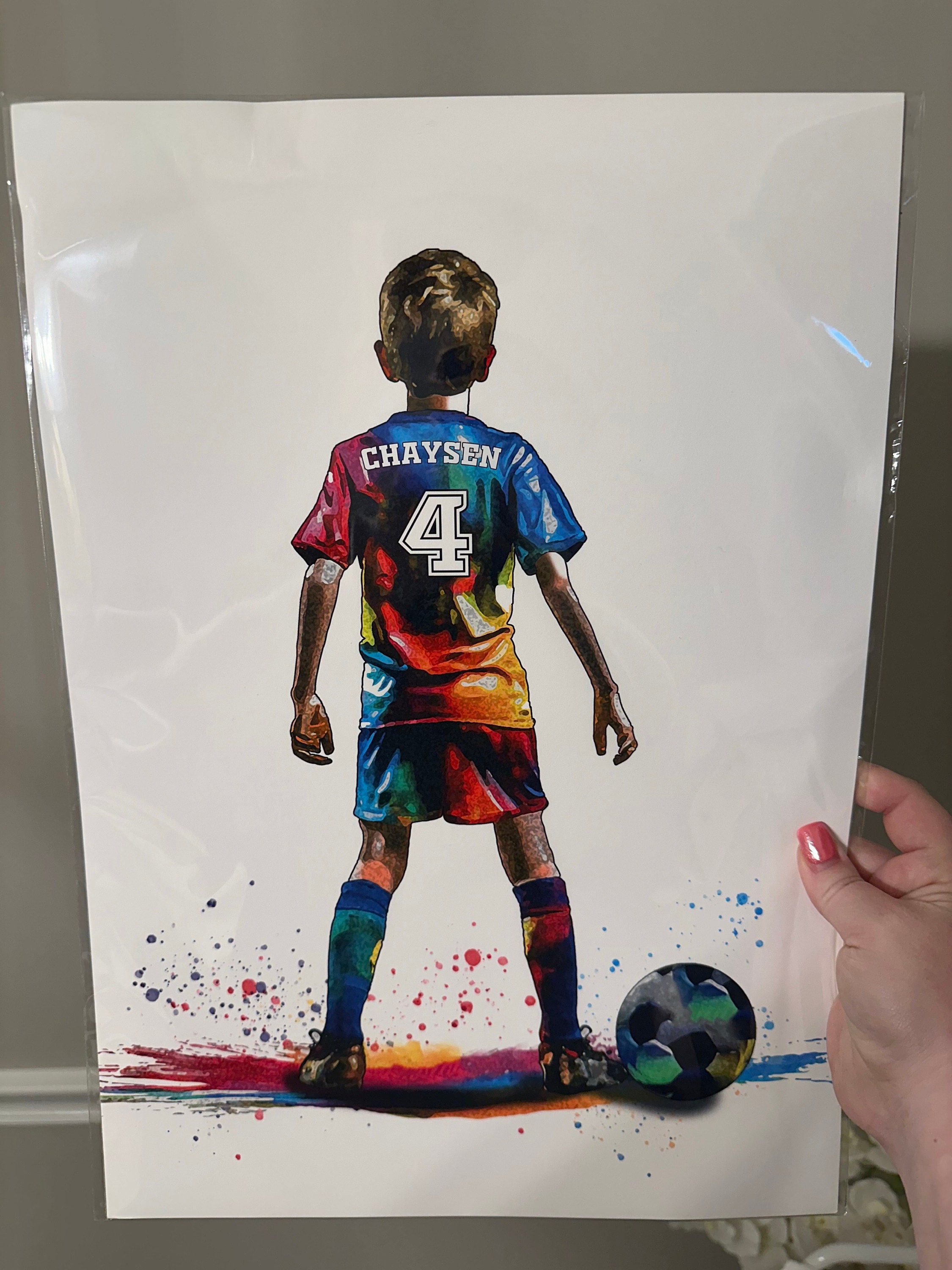 Personalised Football Player Gift | Football Gifts for Boys | Boy Football Poster | Football Wall Art | Soccer Gift | Birthday Gift