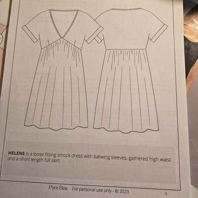 Helene Smock Dress PDF Digital Sewing Pattern - Etsy