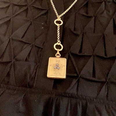 Trombone Chain Charm Holder Necklace Layering Chain Charm Necklace Gift ...