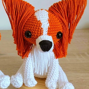 パピヨン犬のあみぐるみかぎ針編みパターン - Etsy 日本