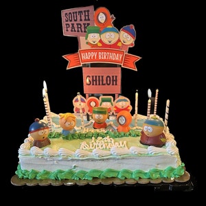  South Park Birthday Cake Topper Featuring South Park Characters  and Other Themed Decorative Pieces : Grocery & Gourmet Food