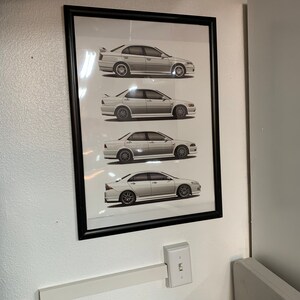 『希少、超レトロ』ホンダトルネオユーロR-X ポスター Accord Type R & Torneo Euro R Generation Print, CH1, CL1 and