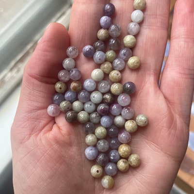 8mm Natural Blue Jade Round Gemstone Loose Beads 15 Strand AAA