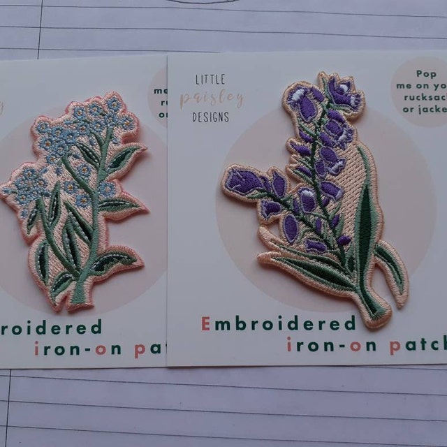 Any 2 Nature Embroidered Patches Patch Deal Nature Inspired Embroidered  Patches Iron on Cottagecore Patch Little Paisley Designs 