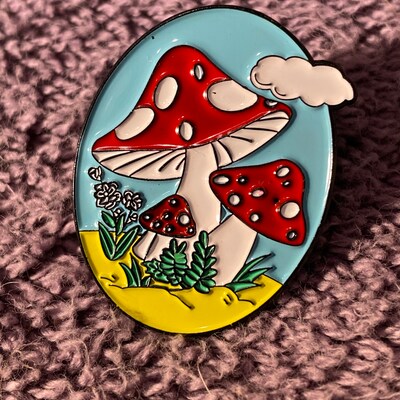 Mushroom Rabbit Enamel Pin Lapel Pin Hard Cute Enamel Pin - Etsy