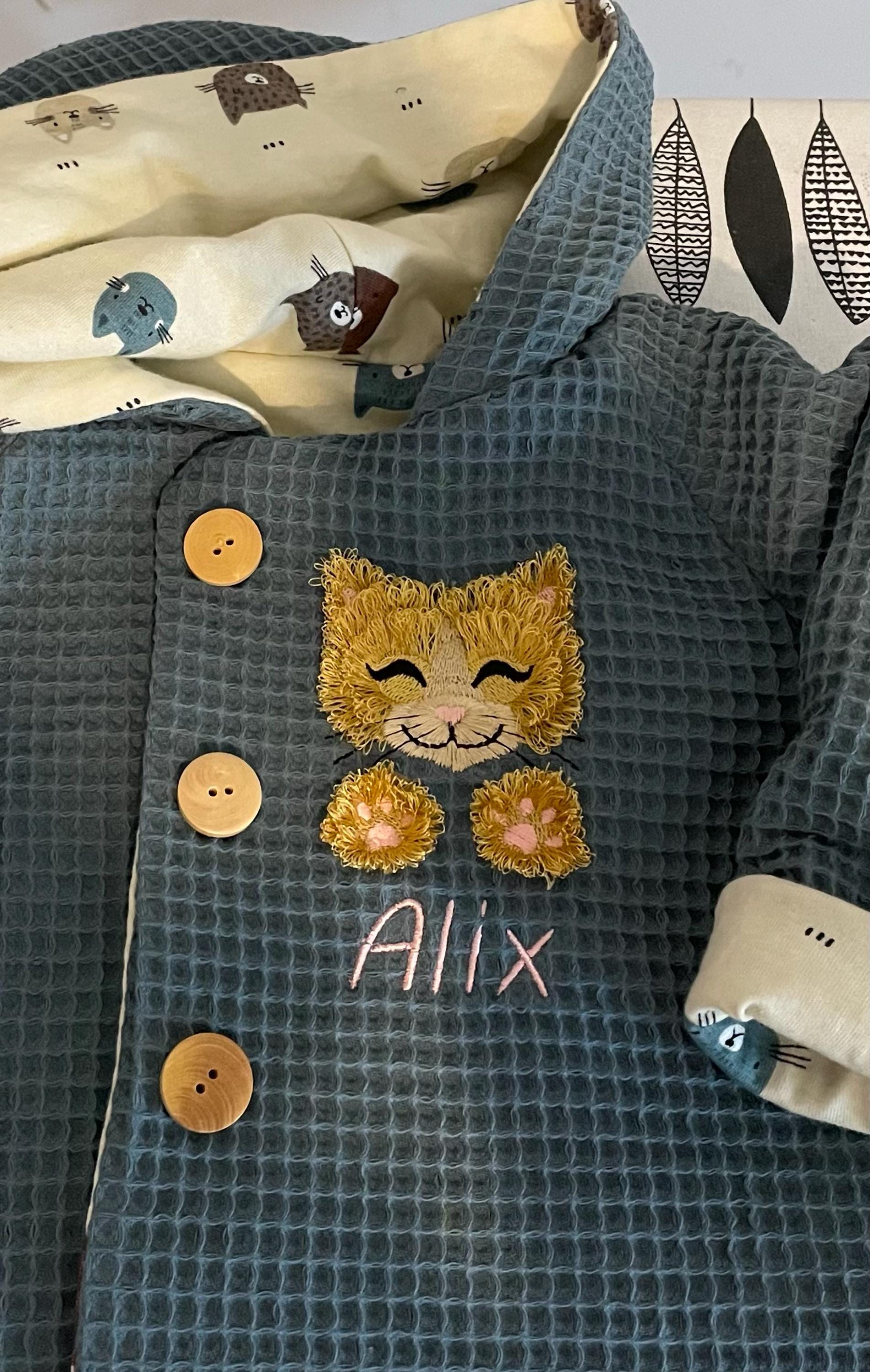 Customer project using Adorable Little Fringed Kitten Kitty Cat embroidery design