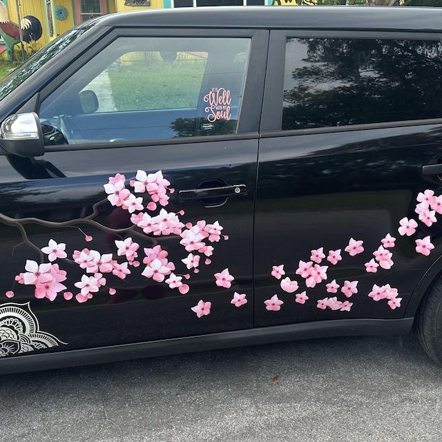 桜のビニールステッカー、桜のカーデカール、かわいいJDM痛車リバリー