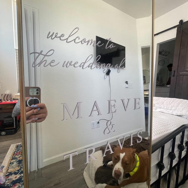 Script On Mirror Vinyl Mirror Decal, Wedding Mirror Sticker, Custom Mirror, Diy Wedding ...