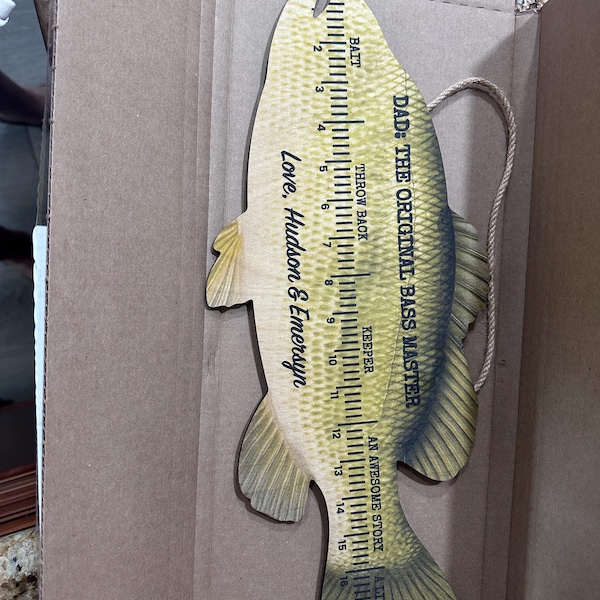 Personalized Fish Ruler for Fathers Day Gift From Kids, Fishing Gift ...