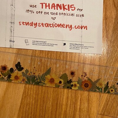 Floral Ruler 15cm - Etsy