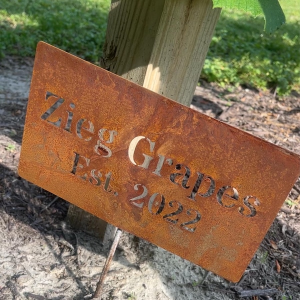Custom Metal Garden Sign, Rustic Rusted Decor - Etsy