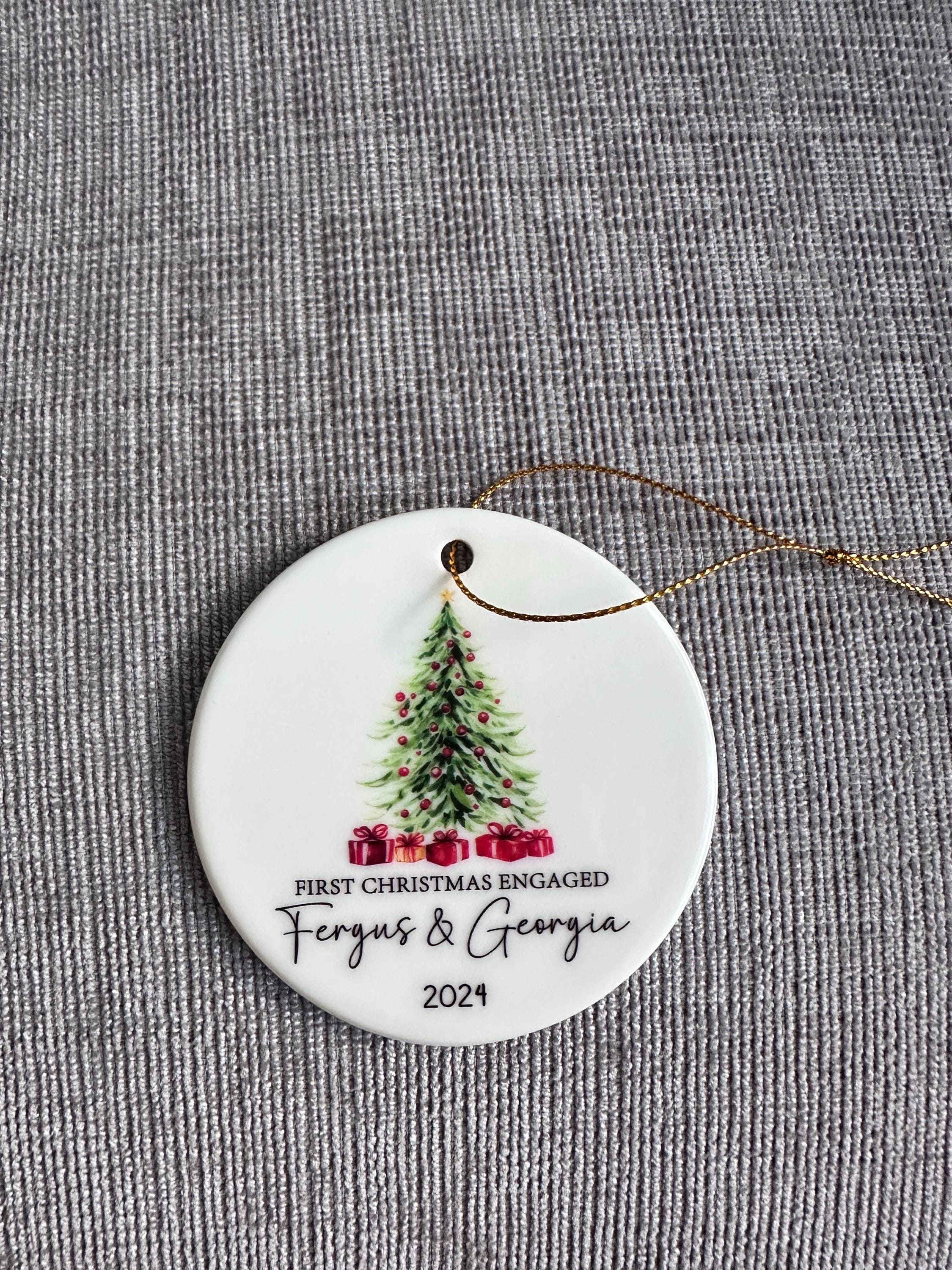 First Christmas Engaged Ornament, Engagement Gifts Ornament, 1st Christmas Engaged Baubles, Keepsake Gifts, Gifts for Couple