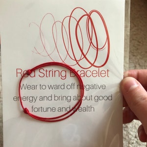 Red String Bracelet with Card / Kabbalah Red Bracelet / Good | Etsy