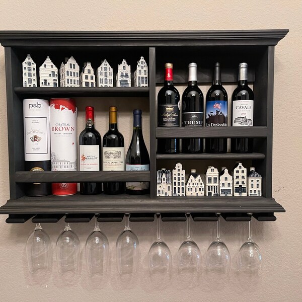 Mini Bar, Black Stain, Wine Rack, Liquor Cabinet, Minimalist Style, 3 X ...