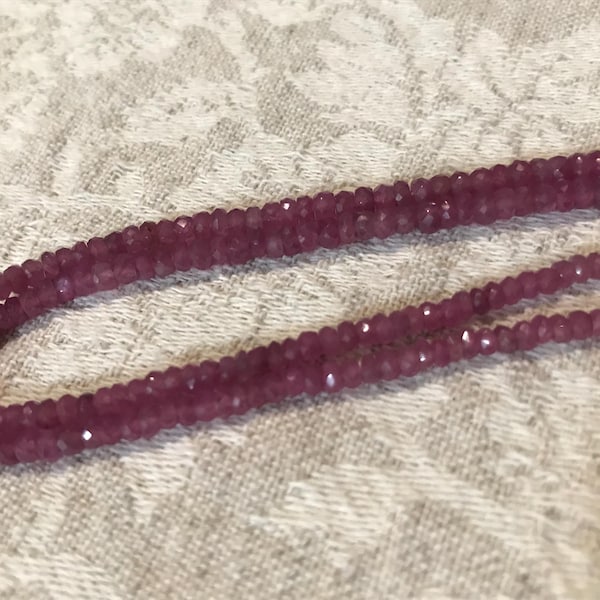 Ruby Gemstone Faceted Beads Necklace Strand Wth Gold Beads - Etsy Ruby Gemstone Faceted Beads Necklace Strand Wth Gold Beads - Etsy
