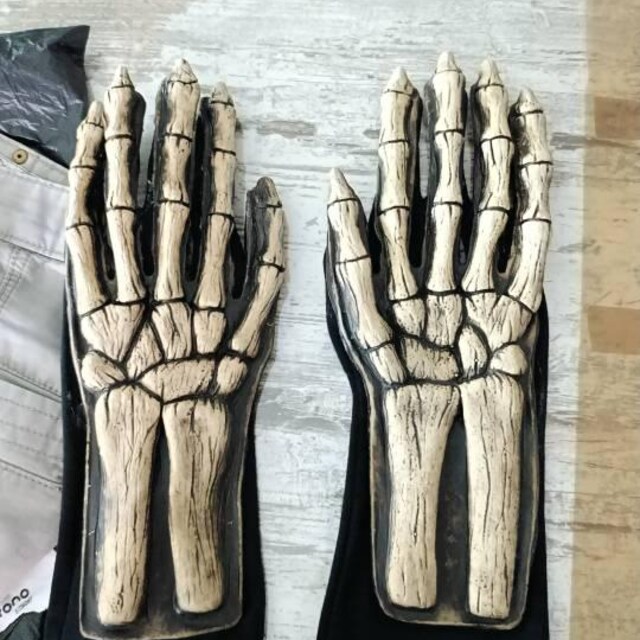 Guantes De Esqueleto Para Halloween | Diseño De Calaveras En Blanco Y Negro | Unisex, Talla única | Para Disfraces, Cosplay Y Fiestas