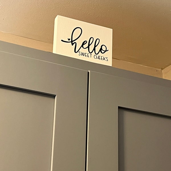 Flat Cheeks Sign Handcrafted Hello Sweet Cheeks Wood Sign: Funny Bathroom Decor - Etsy