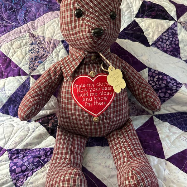 18 Inch Memory Bear Keepsake - Custom Made - Etsy