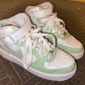 Sage Green Custom Air Force 1 Sneakers Low mid high Etsy