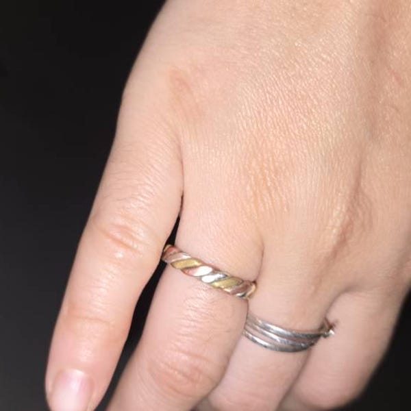 Three Metal Ringe 925 Sterling Silver, Silver Ring, Women Ring, Band Ring, Meditation ...