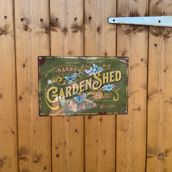 Personalised Garden Shed Sign Metal Wall Door Decor Accessory, Summer ...