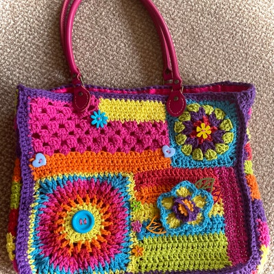 Crochet Pattern Crazy Rainbow Bag by Vendulkam Crochet Bag Pattern ...