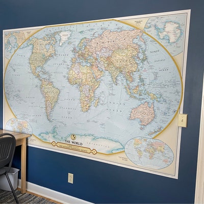 National Geographic World Map Wall Mural 125th Anniversary Edition ...