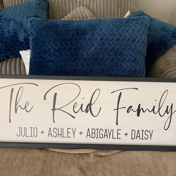 Personalized Family Name Sign Custom Framed Wood Sign With Last Name ...