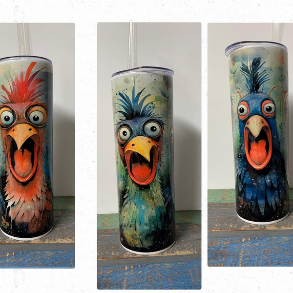 Stained Glass Yorkshire Terrier aka Yorkie, 525 ml. Skinny Tumbler