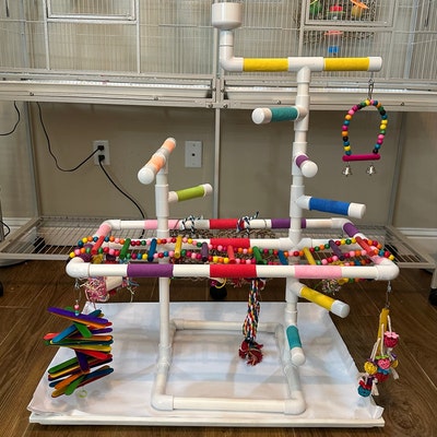 Parrot Cage add-on W Toy Arm and Removable Cup Play Gym - Etsy